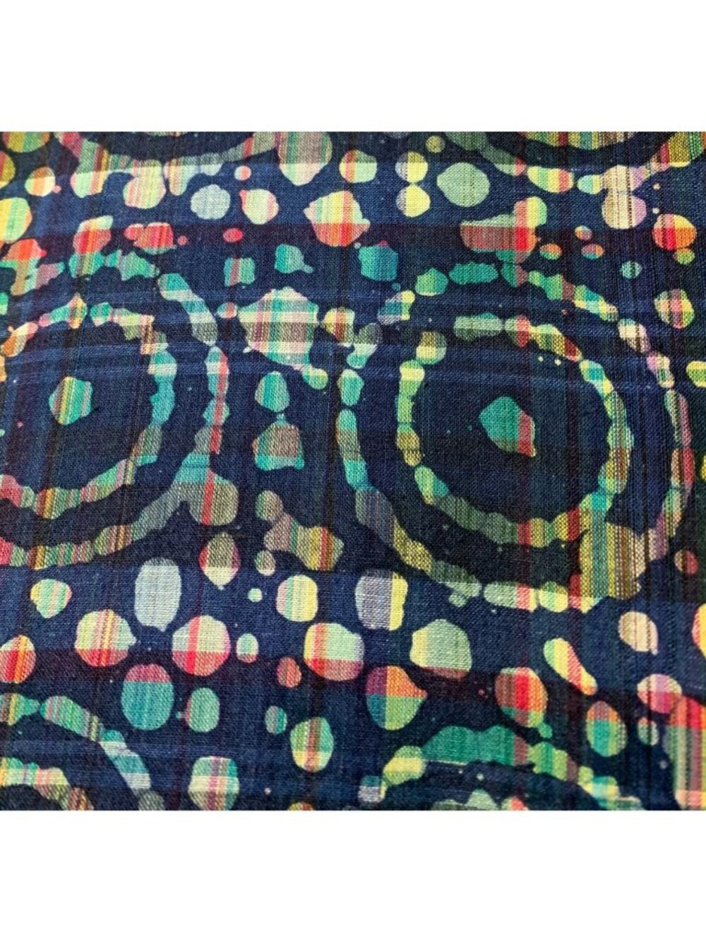Batik Style Cotton Fabric Colorful Circle Dot Pattern 1/2 yard x 40" Sewing Craf